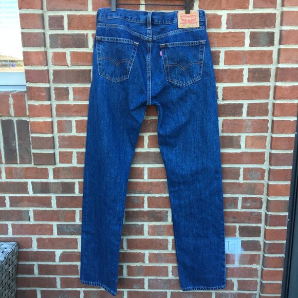 Levis 505 Jeans Mens Tagged Size 34x36 Measures 32x34.5 Straight Cut - Picture 2 of 14